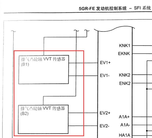 2005年丰田皇冠发动机VVT电路图