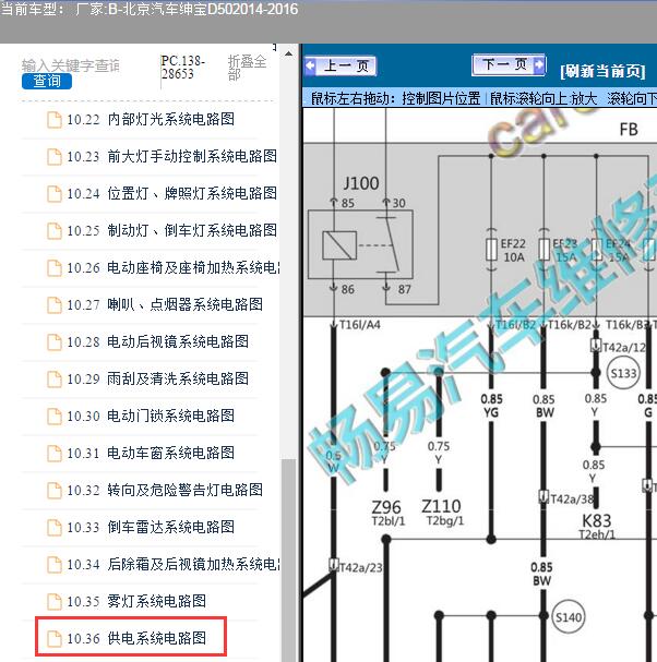 2014-2016年北京汽车-绅宝D50保险丝电路图
