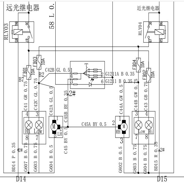 2017年众泰Z300大灯电路图