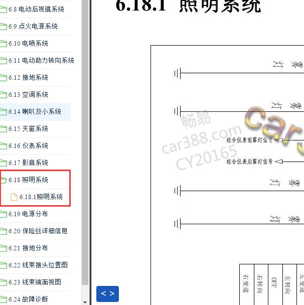 2015年长安CS35 照明系统电路图