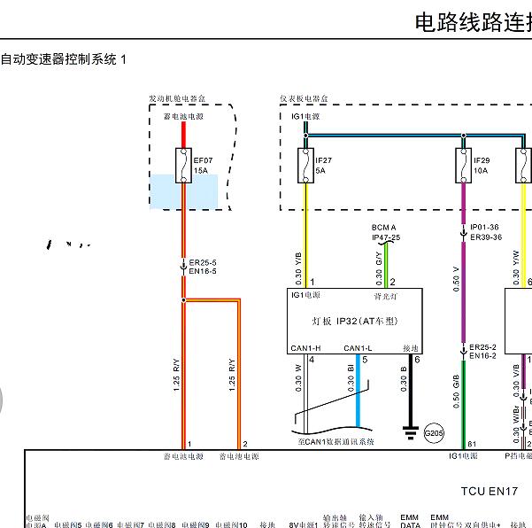 2021年斯威G05 变速箱电路图