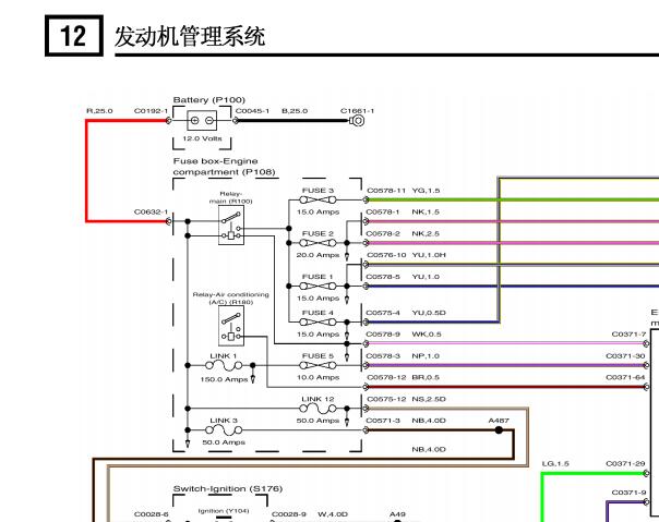 2004年荣威罗孚75 发动机电路图