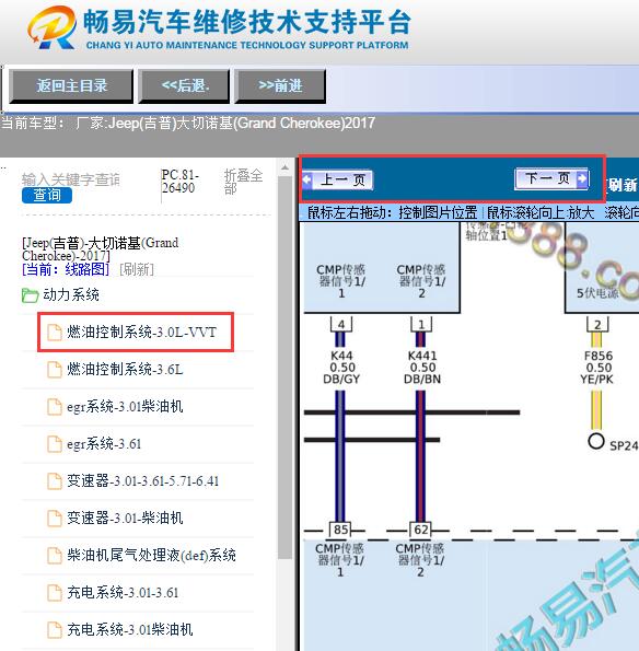 2017年吉普大切诺基   发动机电路图