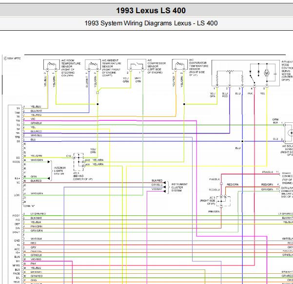1993年雷克萨斯LS400空调压缩机电路图