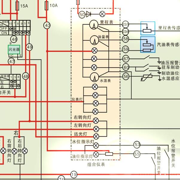 金杯海狮组合仪表线路图