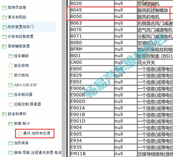 2018年标致408空调鼓风机电路图