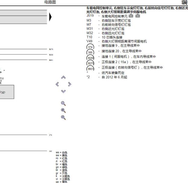2012年大众波罗  车灯电路图与保险丝电路图