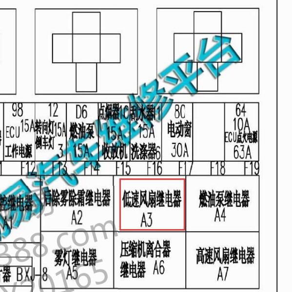 2012年五菱之光低速风扇继电器位置