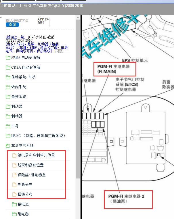 09-10年本田锋范油泵继电器位置和保险丝位置