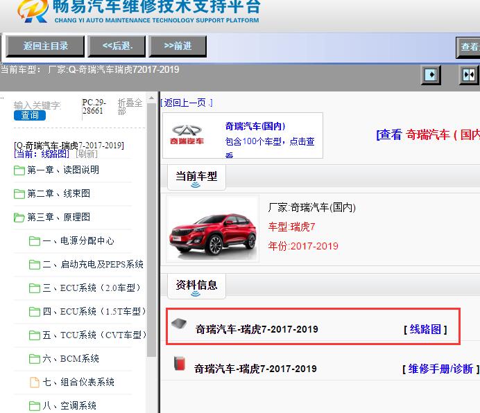 奇瑞汽车-瑞虎7-2017-2019[ 线路图 ]