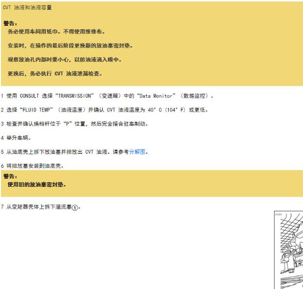2021年日产奇骏   变速箱保养资料