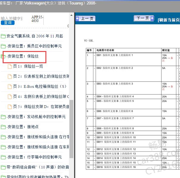 2008年大众途锐保险分配说明.