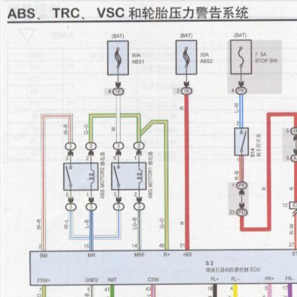 2006年丰田皇冠ABS电路图