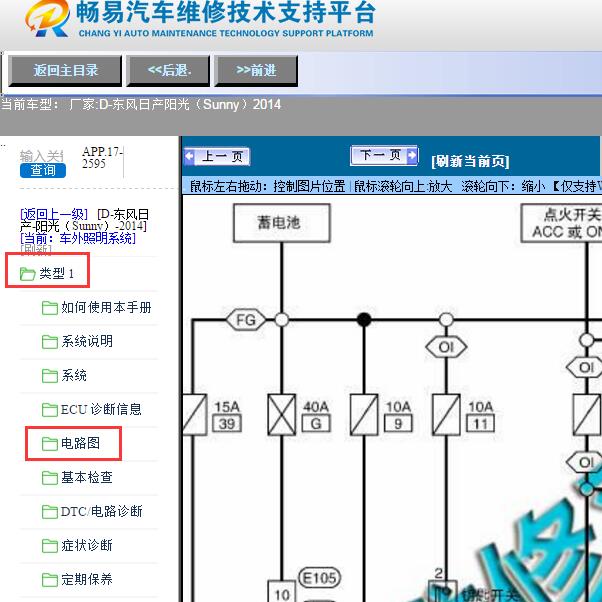 2014年日产阳光大灯电路图