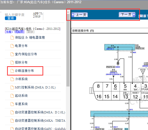 11年起亚佳乐通讯线路图