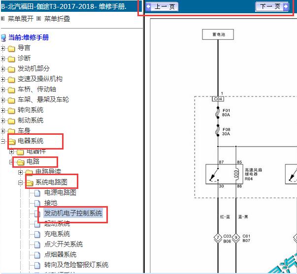 2017年福田伽途T3LJ469发动机电路图
