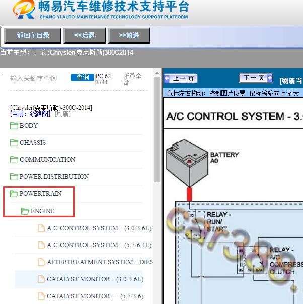 2014年克莱斯勒300C发动机电路图