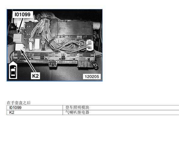 2006年宝马X5喇叭继电器位置
