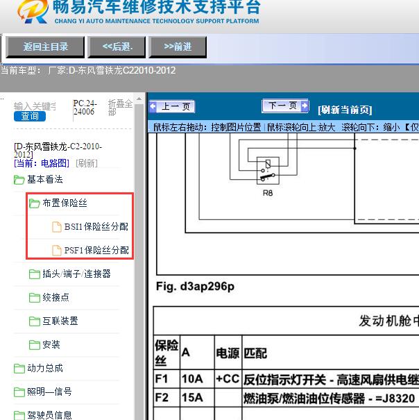 2010年雪铁龙C2保险继电器分配