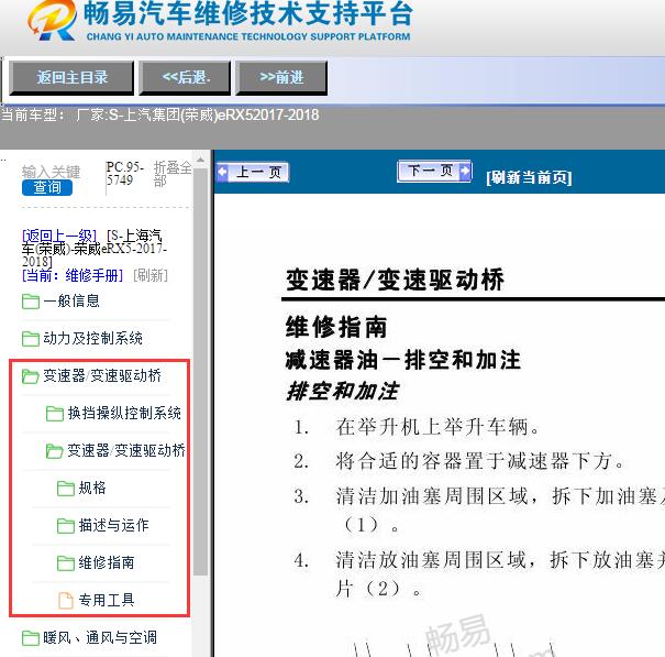 2017年eRX5变速箱维修手册