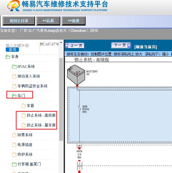 2016年jeep自由光中控锁电路图