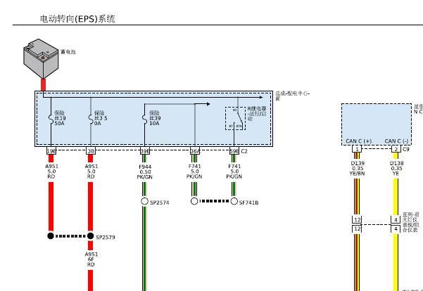 2017年-2019年道奇挑战者-电动转向(EPS)系统电路图