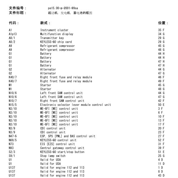 奔驰S350启动电路图