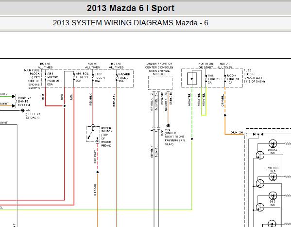 2013年马自达6 ABS电路图