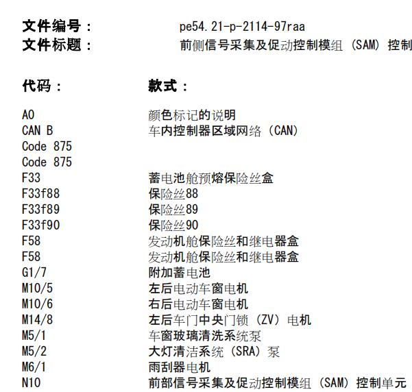 2014年奔驰R320 SAM电路图与位置