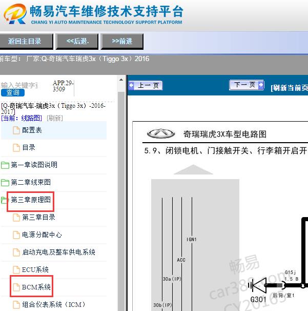 2016年奇瑞瑞虎3x遥控门锁电路图