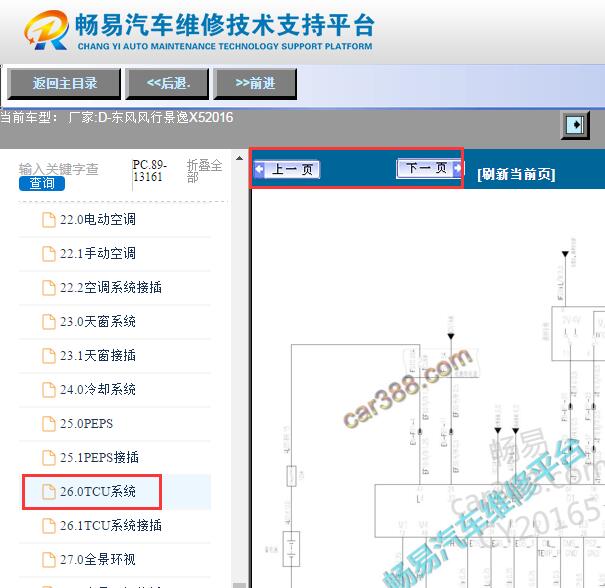 2016年东风风行景逸X5变速箱电路图