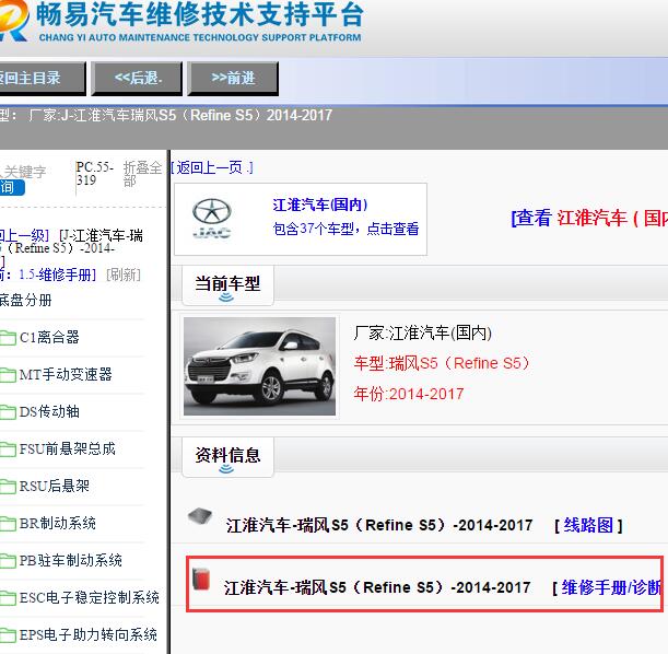 2014-2017年江淮瑞风S5维修手册