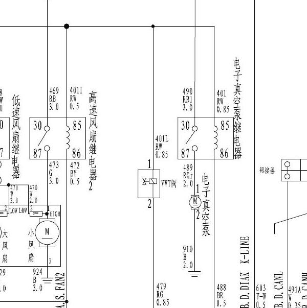 2013年哈弗H6 4G15B发动机 真空泵电路图