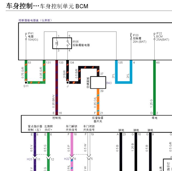 2021年江西五十铃D-MAX车身电路图