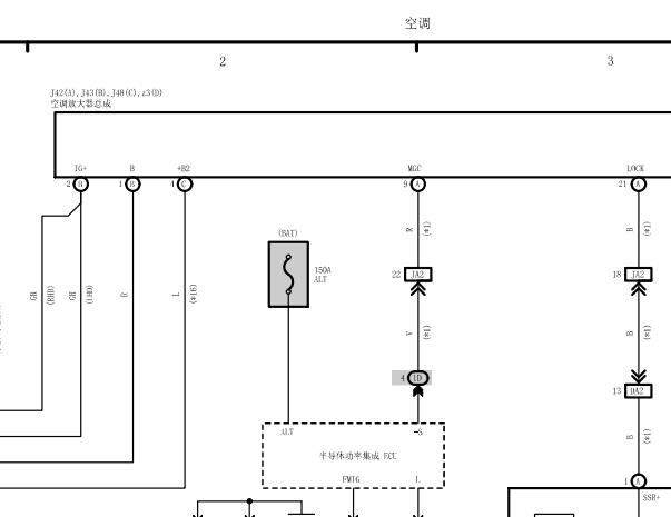 2016年雷克萨斯RX300空调电路图