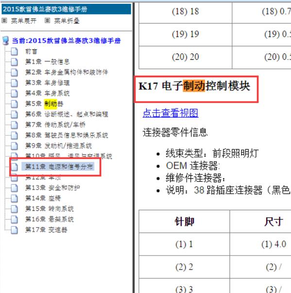 2015年雪佛兰赛欧3 ABS电脑端子图