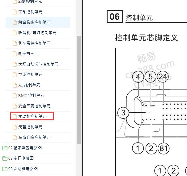 2010-2012年广汽传祺GA5发动机针脚