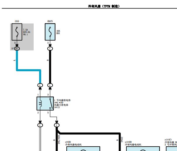 2018年丰田卡罗拉冷却系统电路图和保险盒说明资料
