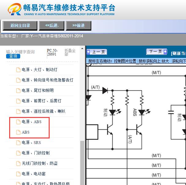 2011-2014年森雅S80  ABS电路图