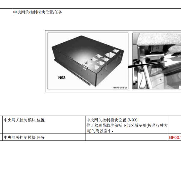 2003年奔驰S350网关模块位置