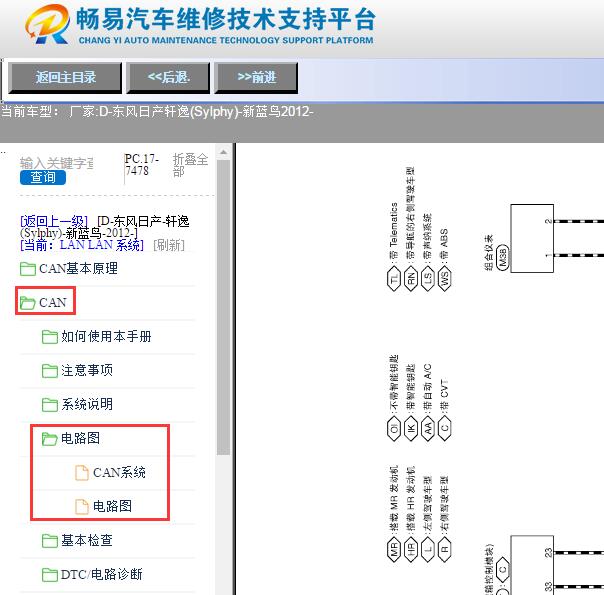 2012年日产轩逸OBD诊断电路图