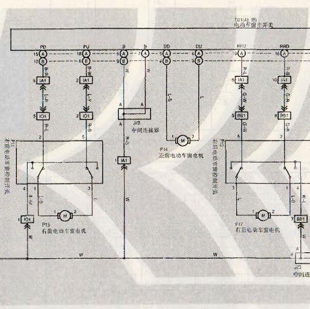 2005年丰田普拉多车窗电路图