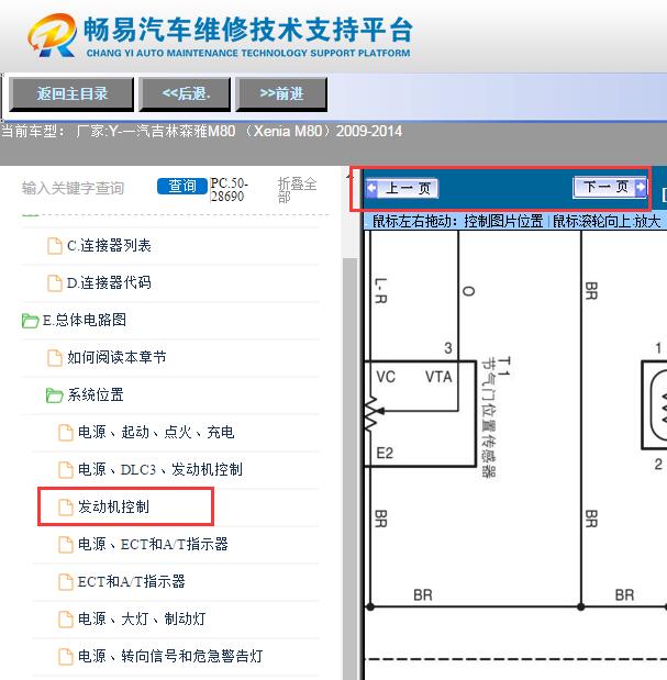 2009-2014年森雅M80  节气门电路图