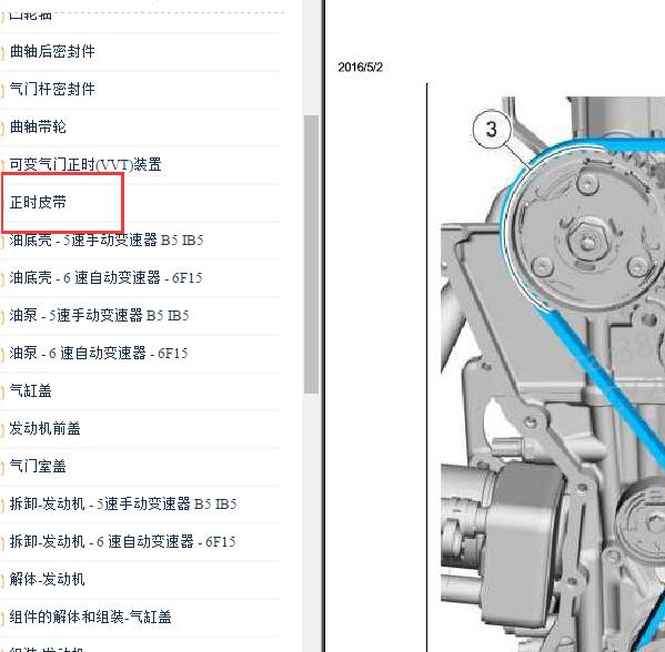 2015年福特福克斯发动机正时