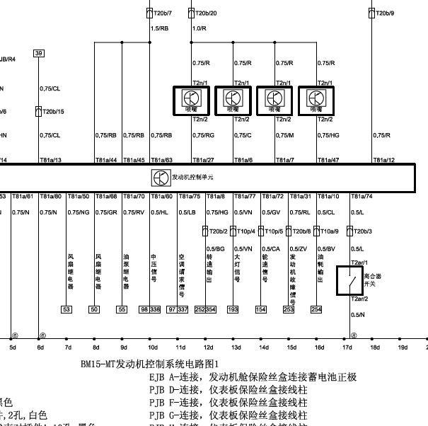 2012年中华H230 1.5发动机电路图