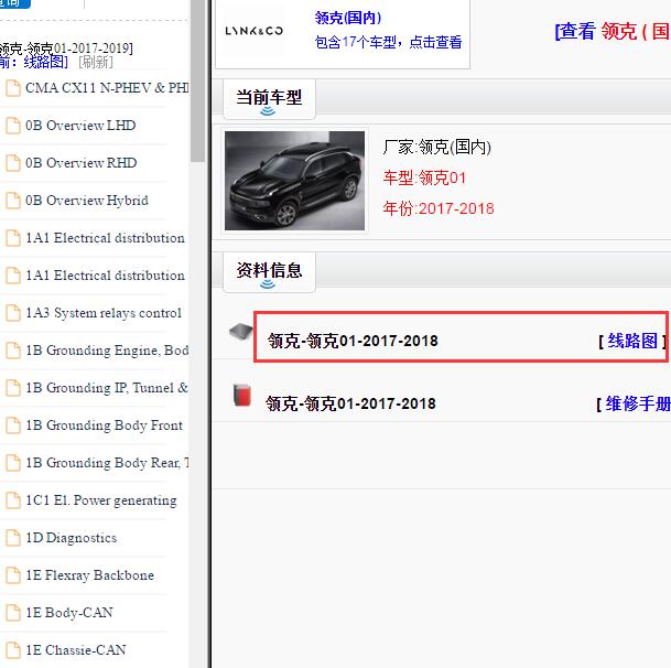 2017-2018年领克01电路图