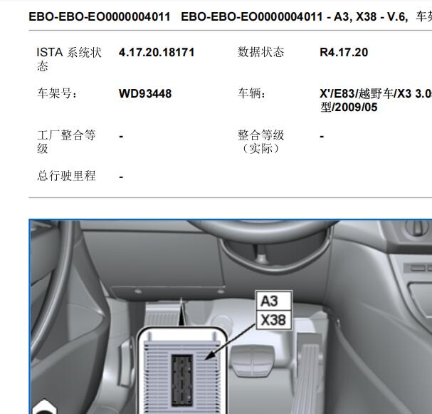 2009年宝马X3灯光模块和基本模块的位置