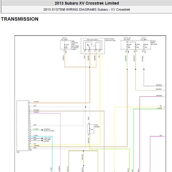 2013年斯巴鲁XV变速箱电路图