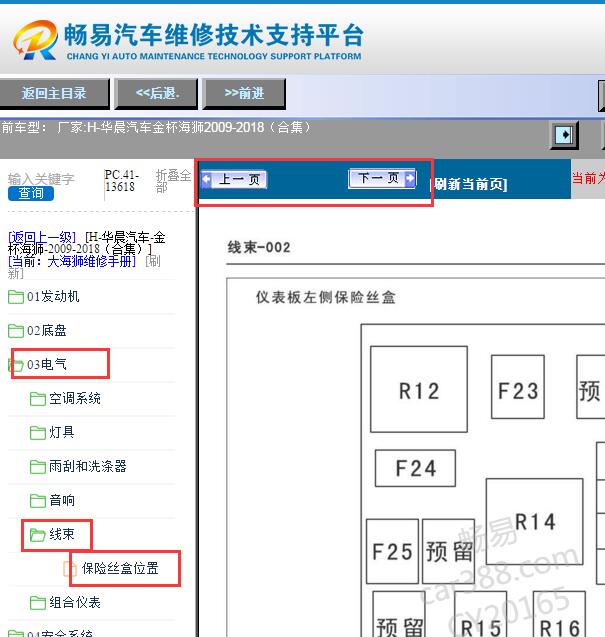 2009-2018年金杯海狮保险丝盒图解