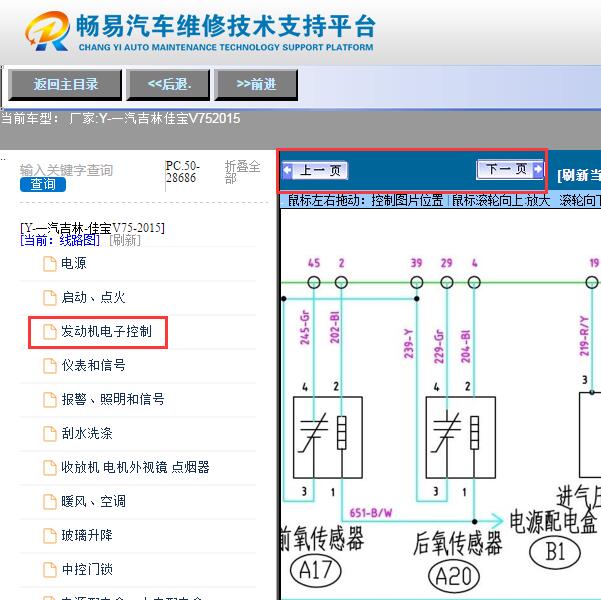 2015年佳宝V75  发动机电路图